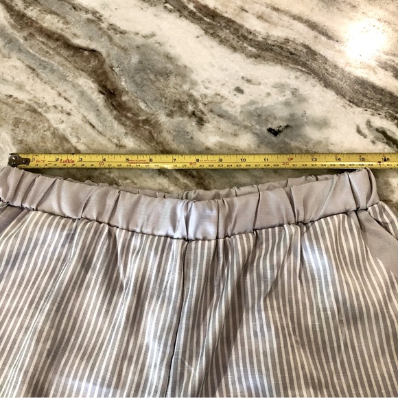 ☀️ Grey Stripe Polyester/Spandex Pants, Stretch Waist Size XL - Picture 5 of 11